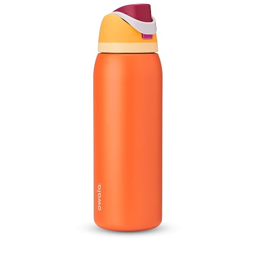 Owala FreeSip botella de agua aislada 40 oz | Acero inoxidable, Citrus Crush, sin BPA, popote integrada, aislamiento 24h