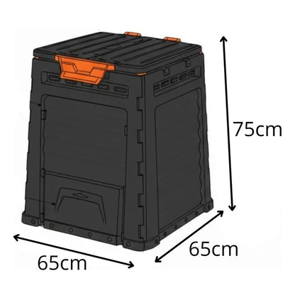 Keter Compostador Eco para Jardin y Exteriores, con Capacidad de 320 litros, Negro