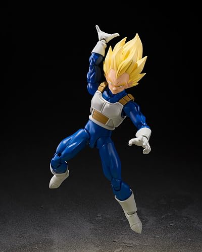 TAMASHII Nations - Dragon Ball Z - Super Saiyan Vegeta (Dangerous Pride | Dragonball Z Figura de acción de 6 pulgadas S.H. Figuarts - Super Saiyan Vegeta - Orgullo peligroso
