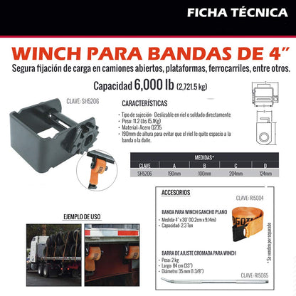 Dogotuls SH5206 Winch Deslizable para Banda de 4"
