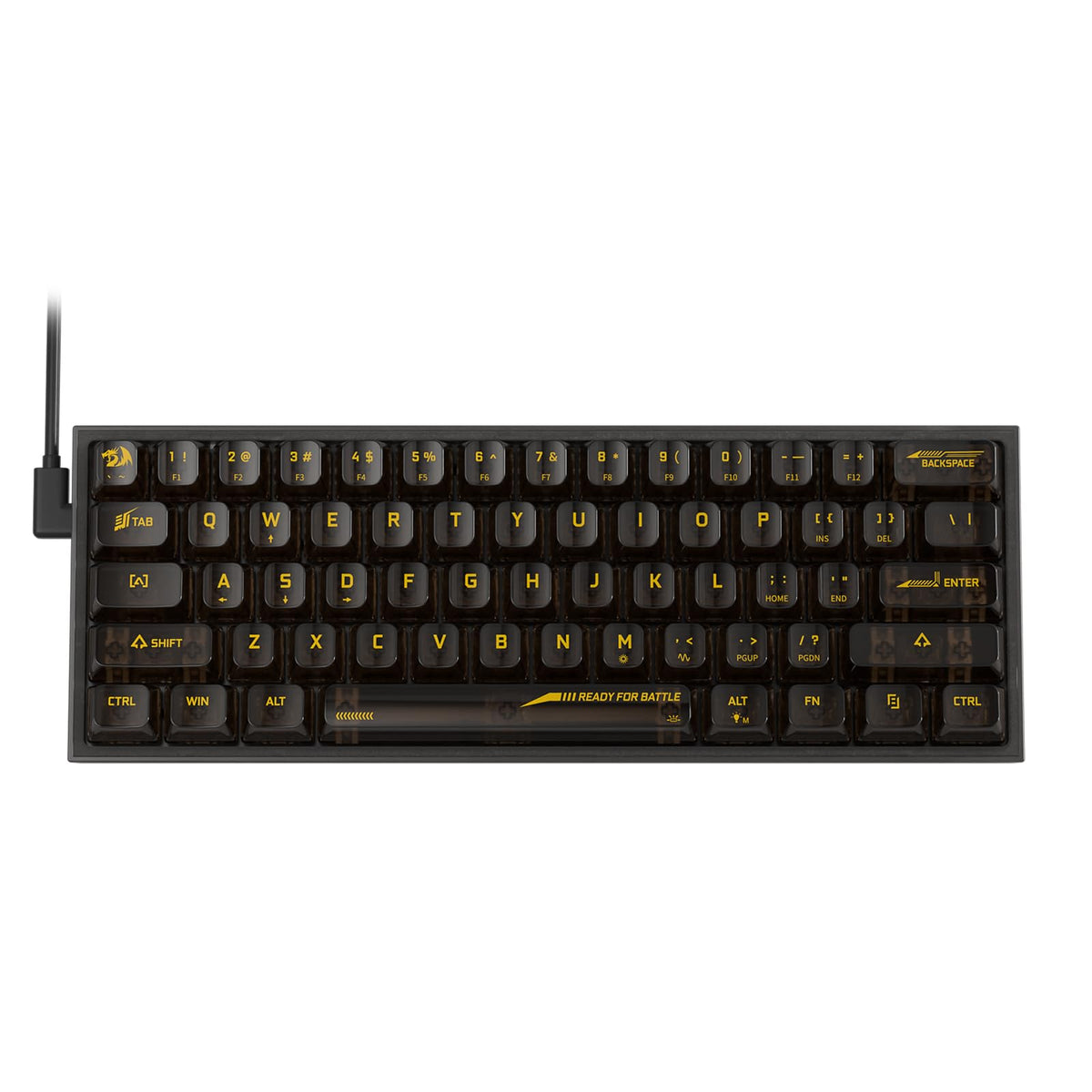 Redragon K617 SE 60% Teclado para Juegos RGB con Cable, Teclado mecánico Compacto y Transparente de 61 Teclas con Placa translúcida, Interruptor Lineal Personalizado, Compatible con Driver