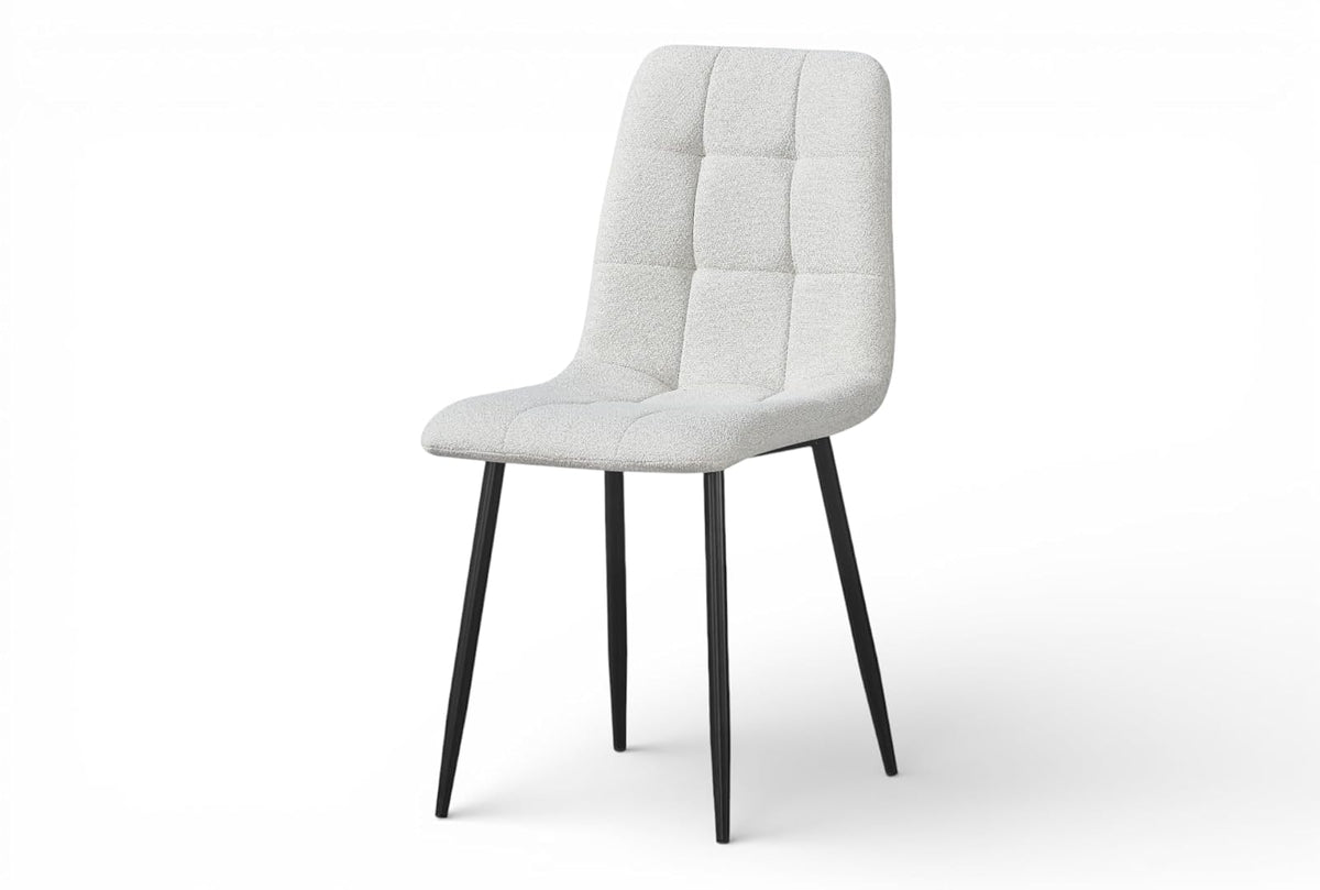 TUGOW Silla para Comedor con Asiento Acolchado Tapizado Color Beige - Madera Industrializada, Metal y Tela
