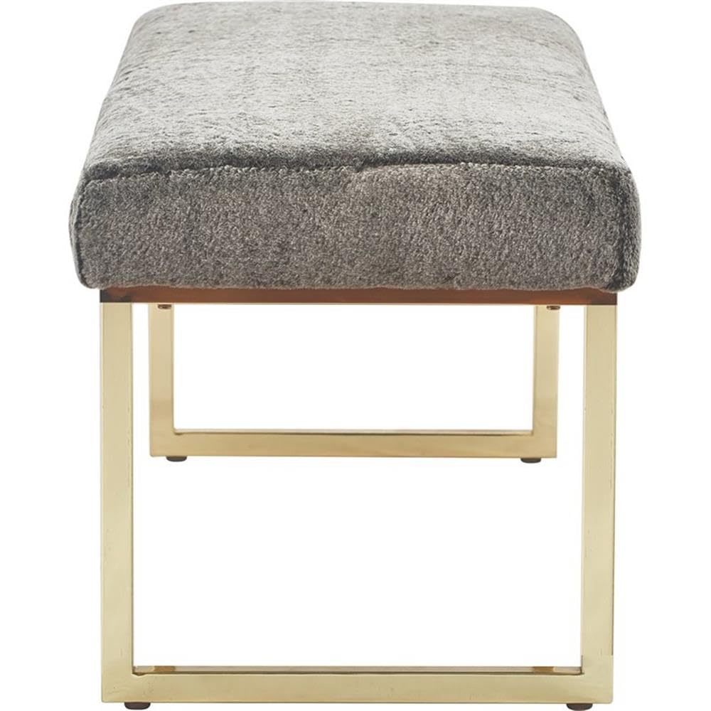 Elle Decor FUCN20047D Giselle Bench, Faux Fur