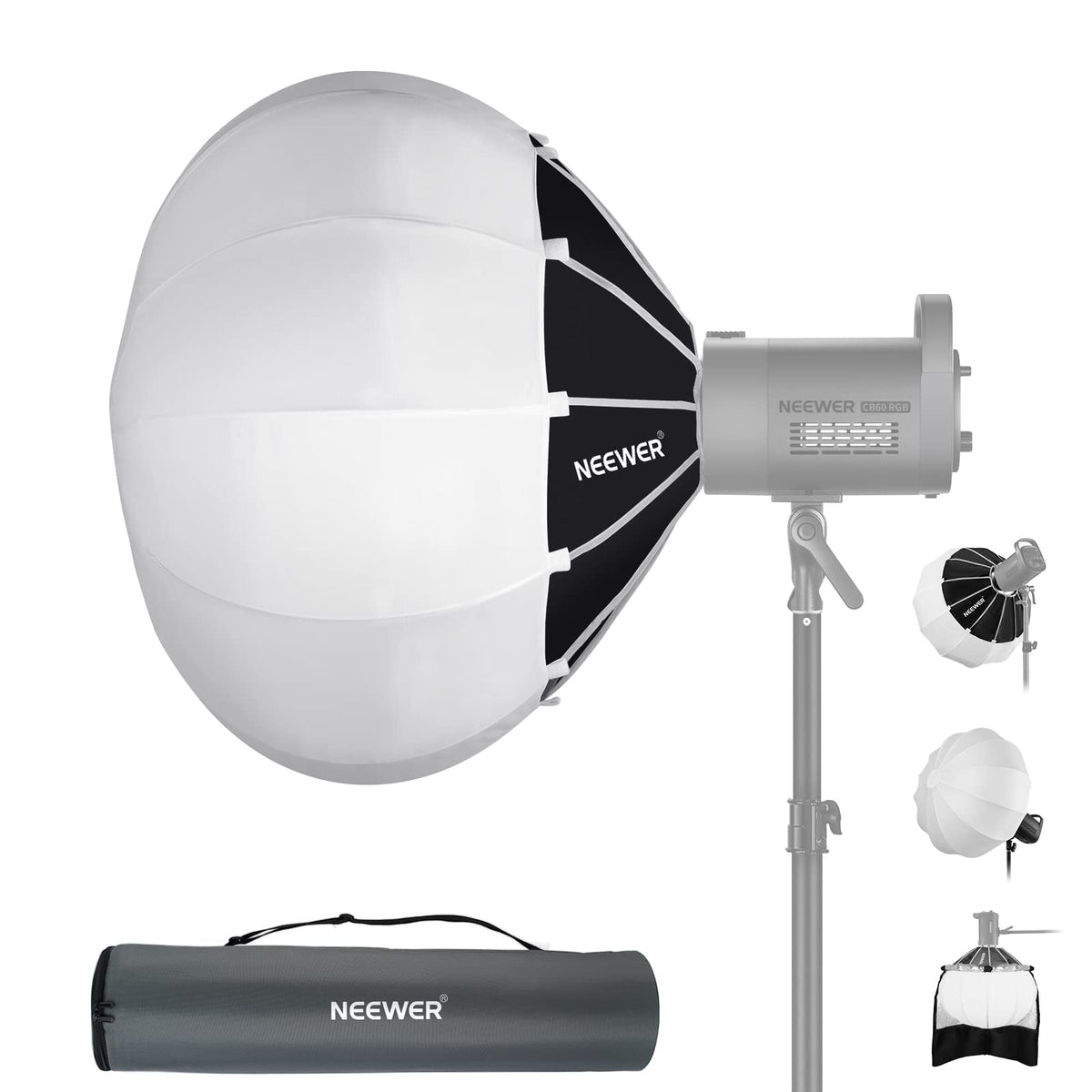 NEEWER Softbox Linterna 360° Montura Bowens para Video LED - Simple