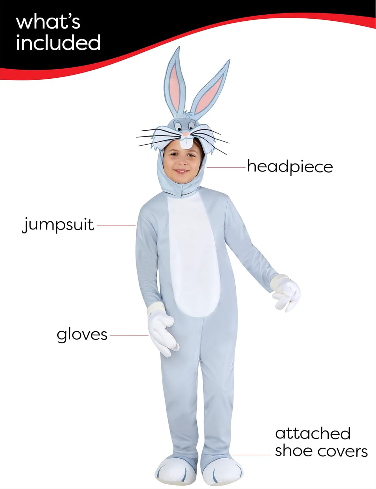 Rubies Looney Tunes: Disfraz de conejito de insectos para niños, unisex, talla M