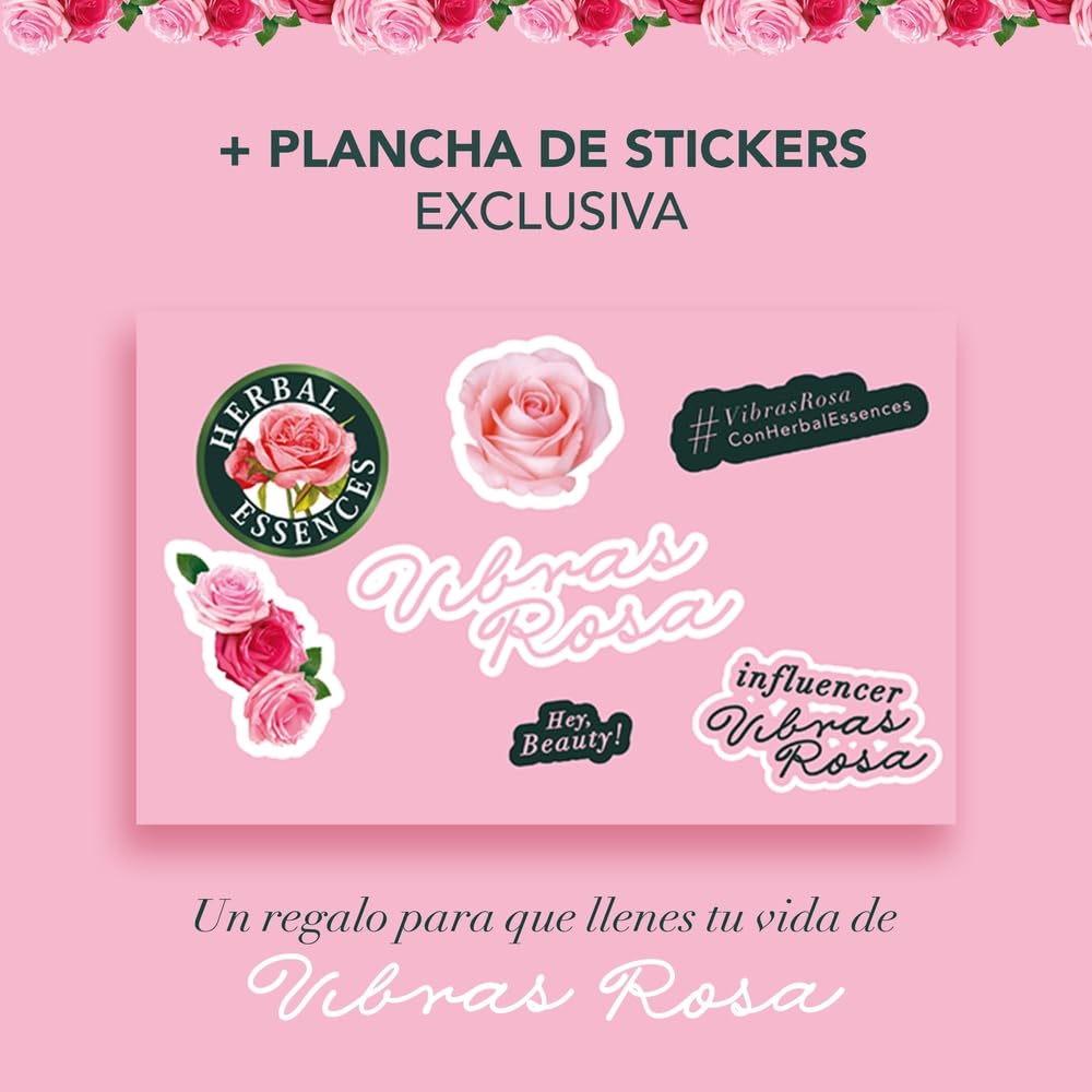 Herbal Essences Kit Exclusivo VIBRAS ROSA Rosa Mosqueta