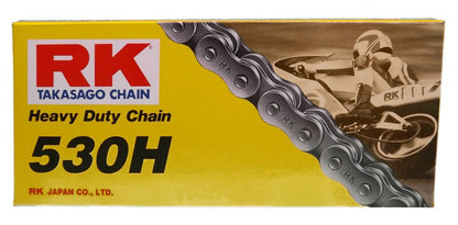 RK Racing Chain M530HD-130 (530 Series) 130-Links Standard Non O-Ring Chain with Connecting Link - 130 Link