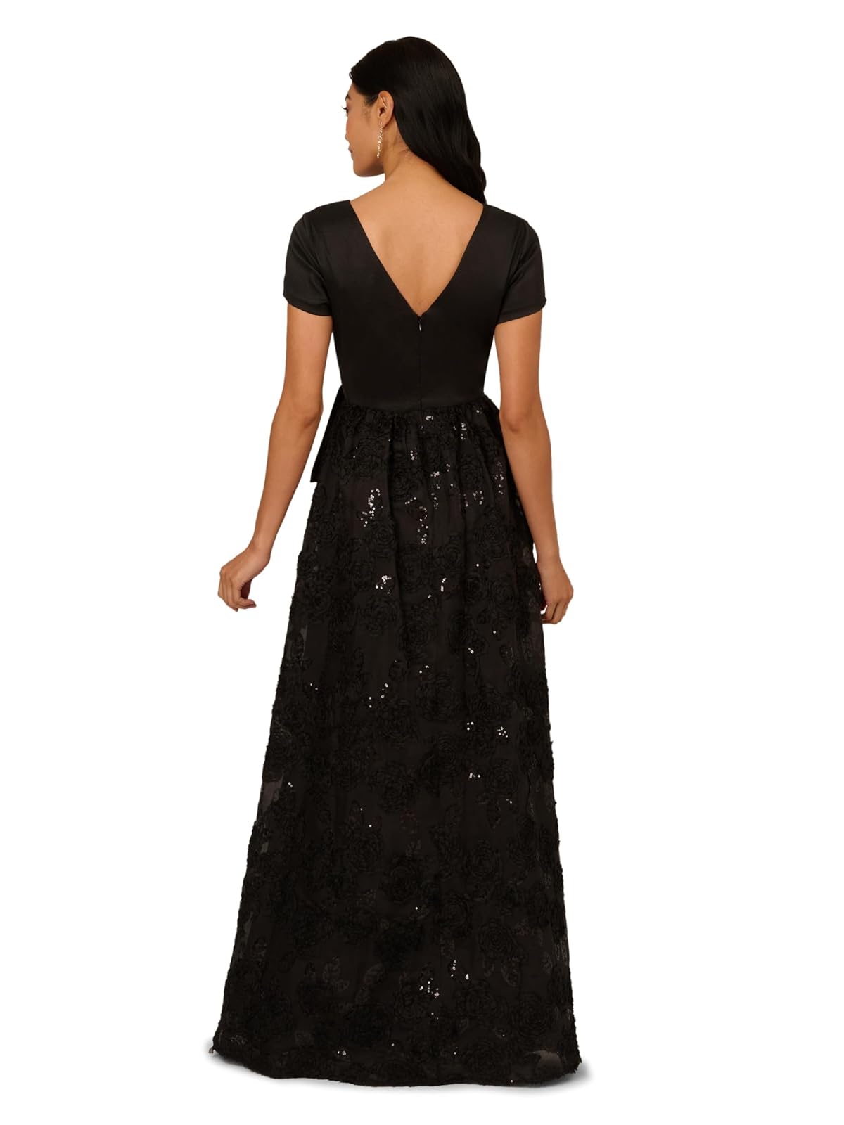 Adrianna Papell Soutache Floral Combo Gown Vestido para ocasión Especial Mujer