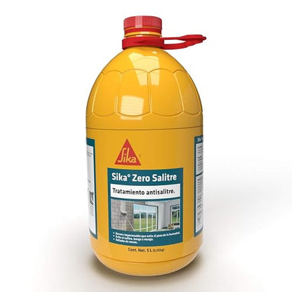 SIKA Zero Salitre, PET 5 L, Impermeabilizante para muros con humedad en interior Color Blanco + Seal 113 Universal – Cartucho 270 ML - Sellador de Uso General Tecnología Híbrida CET,Color Transparente