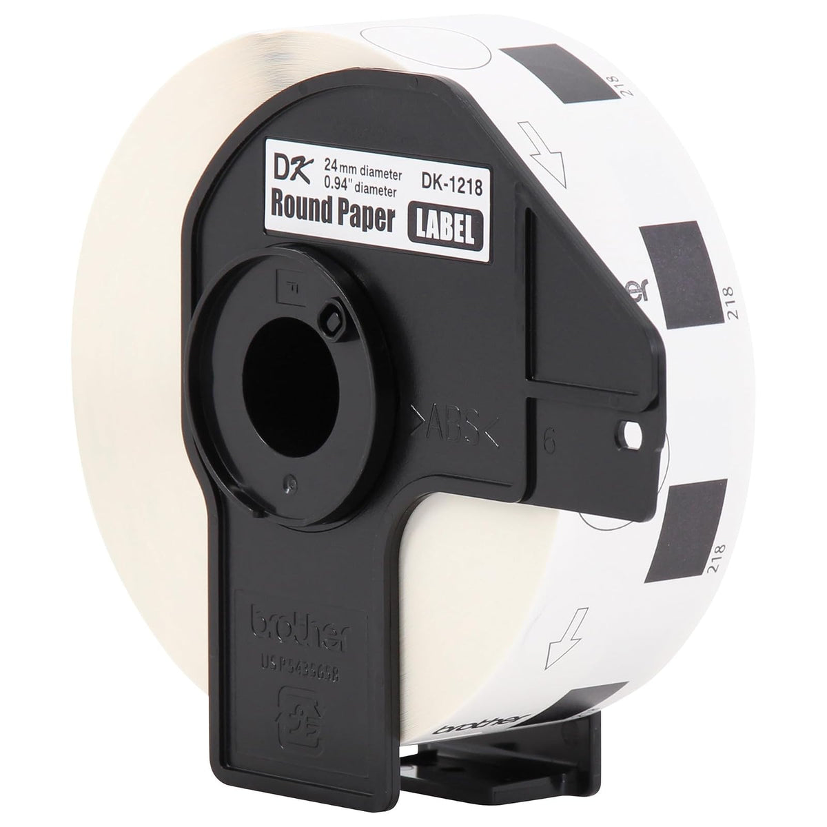 Brother Etiquetas Redondas DK-1218 de 24 mm | Papel Adhesivo para Impresoras de Etiquetas Brother QL-800, QL-810W y QL-1110NWB, Etiquetas Blancas Para Oficina y Negocio