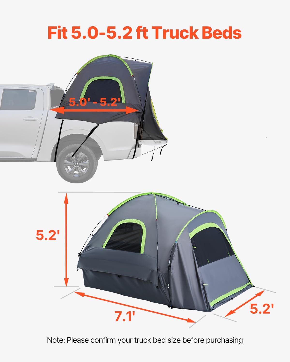 VEVOR - Tienda de campaña para SUV o camioneta, diseño Impermeable de Doble Capa con Bolsa de Transporte, Capacidad para 2 a 9 Personas para Actividades al Aire última intervensión