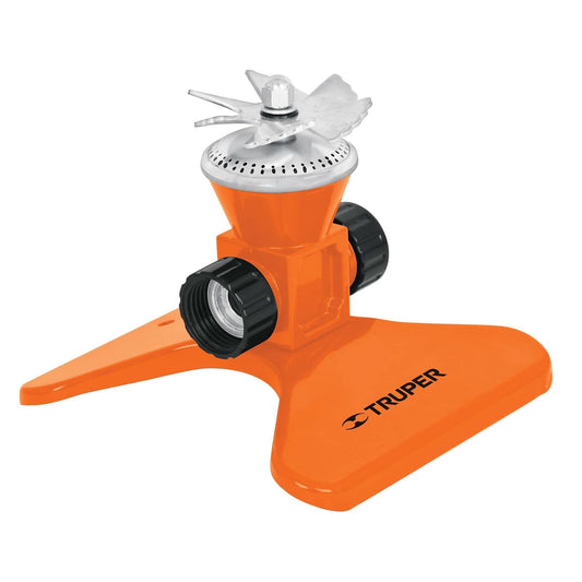 Truper ASP-50, Aspersor metálico, giratorio con aspas, diámetro riego 8.5 mts