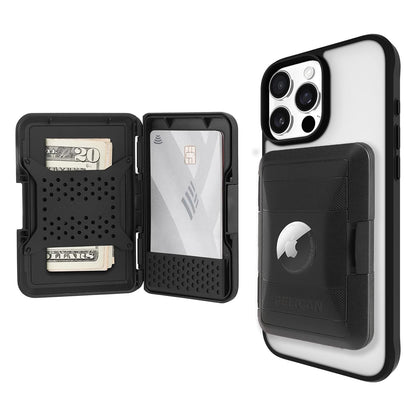 Pelican Cartera Magnética para iPhone 14 Pro Max, 14 Pro, 13 Pro Max, 13 Pro y 12 Pro Max - Monedero AirTag negro