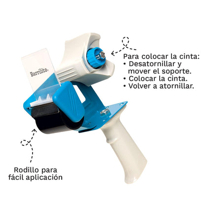 Barrilito Aplicador y Despachador de Cinta para Empaque. AP2501