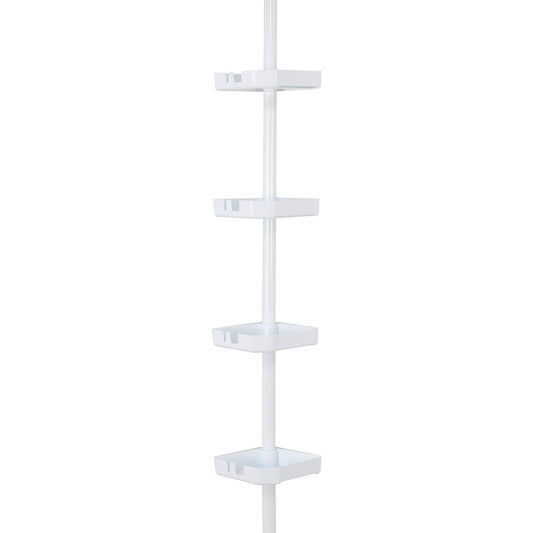 Bath Bliss, Good 4 Niveles de tensiones en Las Esquinas, estantes Ajustables de 48 a 101 Pulgadas, Organizador de baño para Tina y Ducha, Capacidad para Botellas Grandes, jabón, champú, paños Mate,
