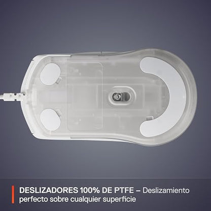SteelSeries Rival 3 Gen 2 Mouse para Juegos — Sensor óptico de núcleo TrueMove de 8500 dpi — 60 Millones de clics — Baja latencia — 77 g Ligero — 100% PTFE Pies — RGB — Blanco