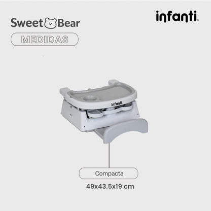 Infanti, Silla 4 En 1 Arnes De 5 Puntos Ligera Práctica Y Plegable Sweet Bear Gris