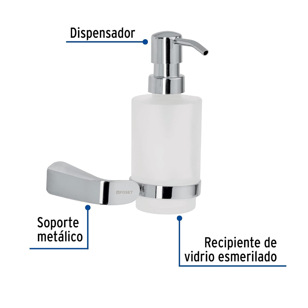 Foset Riviera RIA-75, Dispensador de jabón, cromado, línea Riviera