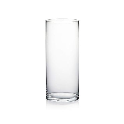 WGV - Jarrón cilíndrico Grueso de Calidad, diámetro 5 Pulgadas, Altura 12 Pulgadas, contenedor Floral de Vidrio Transparente, arreglo de Centro Alto para decoración del hogar de Boda, 1 Pieza