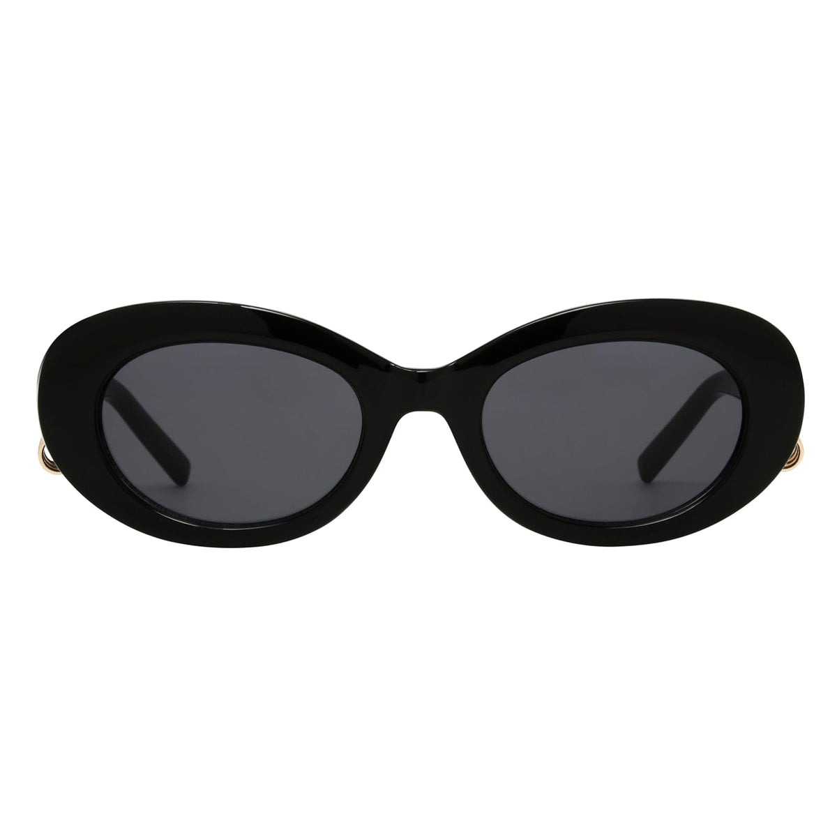 Betsey Johnson Women's Lucky Charm Oval Sunglasses, Black, 36 mm