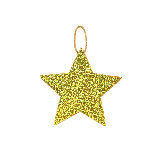 Fantasias Miguel Estrella Holográfica 10.5cm 1pz para decoración navideña Oro
