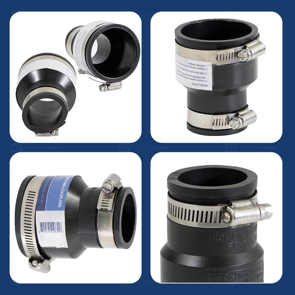 Everconnect Acoplamiento reductor, Unidad simple, 2 x 1-1/4, Negro
