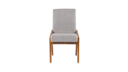TUGOW Silla de Comedor Tapizada Color Gris y Nogal - Madera de Pino y Tapíz
