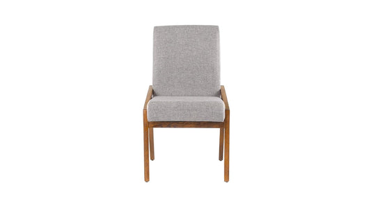 TUGOW Silla de Comedor Tapizada Color Gris y Nogal - Madera de Pino y Tapíz