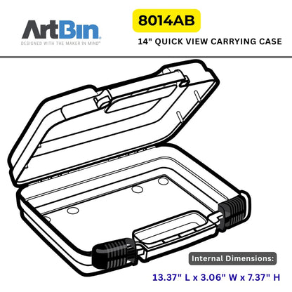 ArtBin Estuche de Transporte de visión rápida, Mediano, 14'', 6 | Pestillos bloqueables, 14 x 3.375 x 10.25 pulgadas, tapa de visión transparente, asa de transporte, portátil, transparente