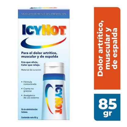 Icy Hot Crema Analgésica para el Dolor Artrítico, Muscular y de Espalda en Tubo 85 g. Con Doble Acción que Proporciona un Rápido Alivio del Dolor