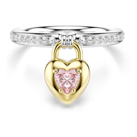 Swarovski Idyllia Collection - Anillo con diseño de corazón, color rosa