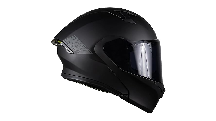 KOV Casco Furia Negro Mate Lente Interno ABATIBLE para Moto Certificado Dot