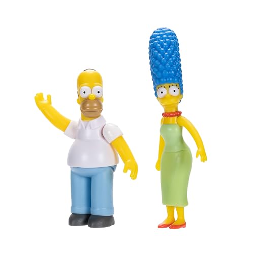 Jakks Pacific - The Simpsons Set de Figuras Familia Simpson Escala 2.5″ – Homer, Marge, Bart, Lisa y Maggie con Diseño Coleccionable para Fans y Niños 4+ Años