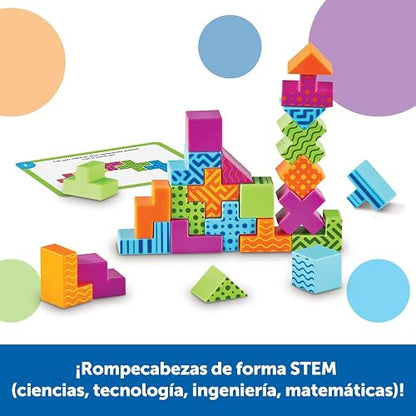Learning Resources Stem Explorers Brainometry - Rompecabezas 3D, Juegos Mentales, Acertijos, Juguetes de Lógica, Regalos para Niños y Niñas, Habilidades Motoras Finas, Bloques de Patrones