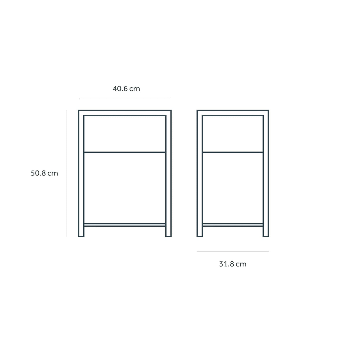 Nooz Mesa de Noche Utility, Buró Mesita de Noche de Madera Laminada, Auxiliar de Almacenamiento, Espacio Organizador y Almacenamiento, Café