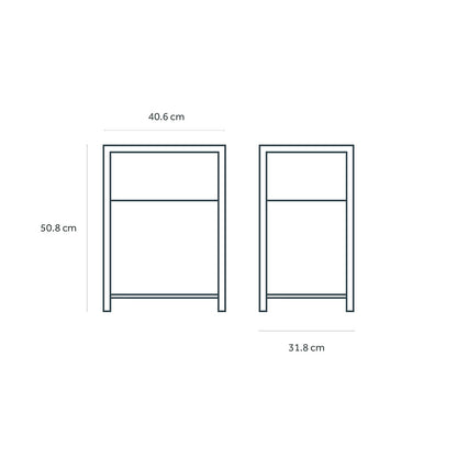 Nooz Mesa de Noche Utility, Buró Mesita de Noche de Madera Laminada, Auxiliar de Almacenamiento, Espacio Organizador y Almacenamiento, Café