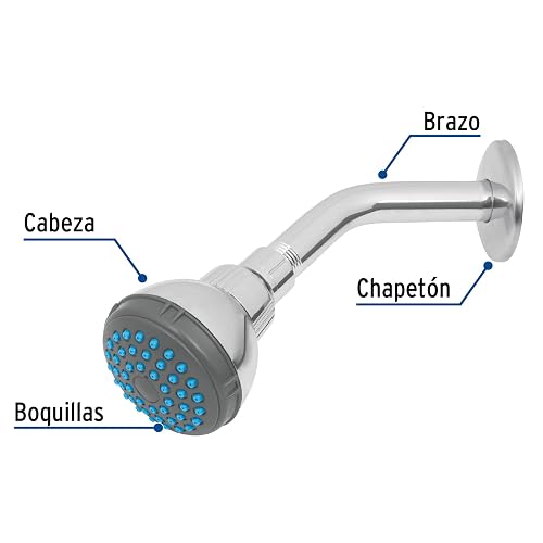 Foset Basic R-506, Regadera redonda, cabeza ABS, 2-1/2", Basic