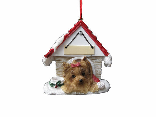 Adorno de Yorkie, un Gran Regalo para los dueños de Yorkie, Pintado a Mano y fácilmente Personalizado Adorno de casa de Perro con Parte Trasera magnética