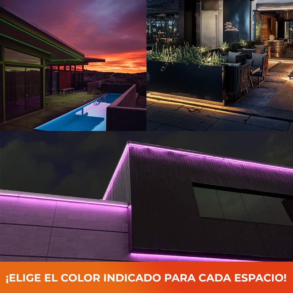 Tecnolite Connect - Tira LED, Iluminación Interiores y Exteriores, Conexión Wifi Indoor Smart Strip, 5M, Compatible con Alexa y App para Celular, 15 Watts, Luz RGB + Blanca Dinámica