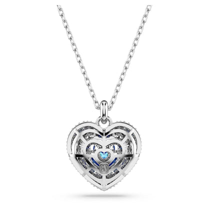 Swarovski Colgante Idyllia, Corazón, Azul, Baño de rodio
