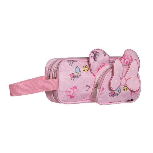 Ruz Lapicera Triple Infantil y Preescolar | Minnie Mouse | 100% Poliéster | Estuche Organizador para Niños con Compartimentos y Cierre de Cremallera | Recomendado desde 3 años
