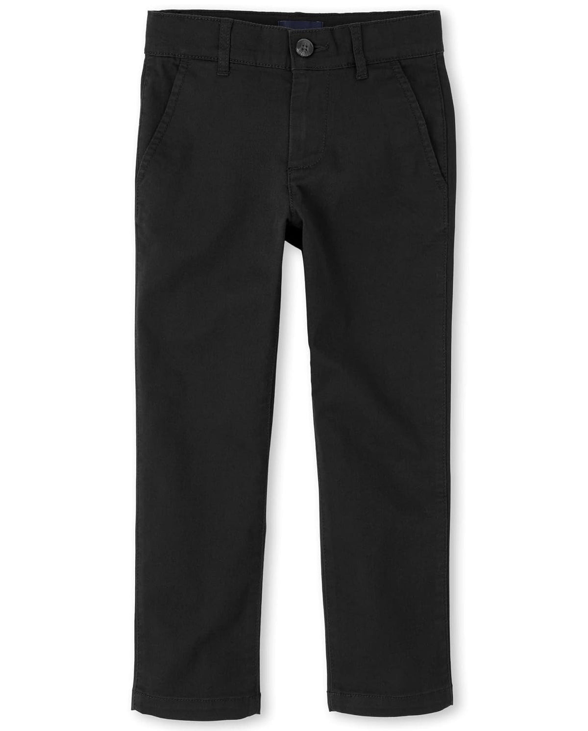 The Children's Place Pantalón Chino Elástico para Niño - Negro Individual - 7 Slim