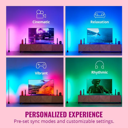 WiZ Sistema HDMI Sync Box + Tira Inteligente TV 75”-85” con luz multicolor que se sincronizan con tu contenido favorito y es compatible con Alexa