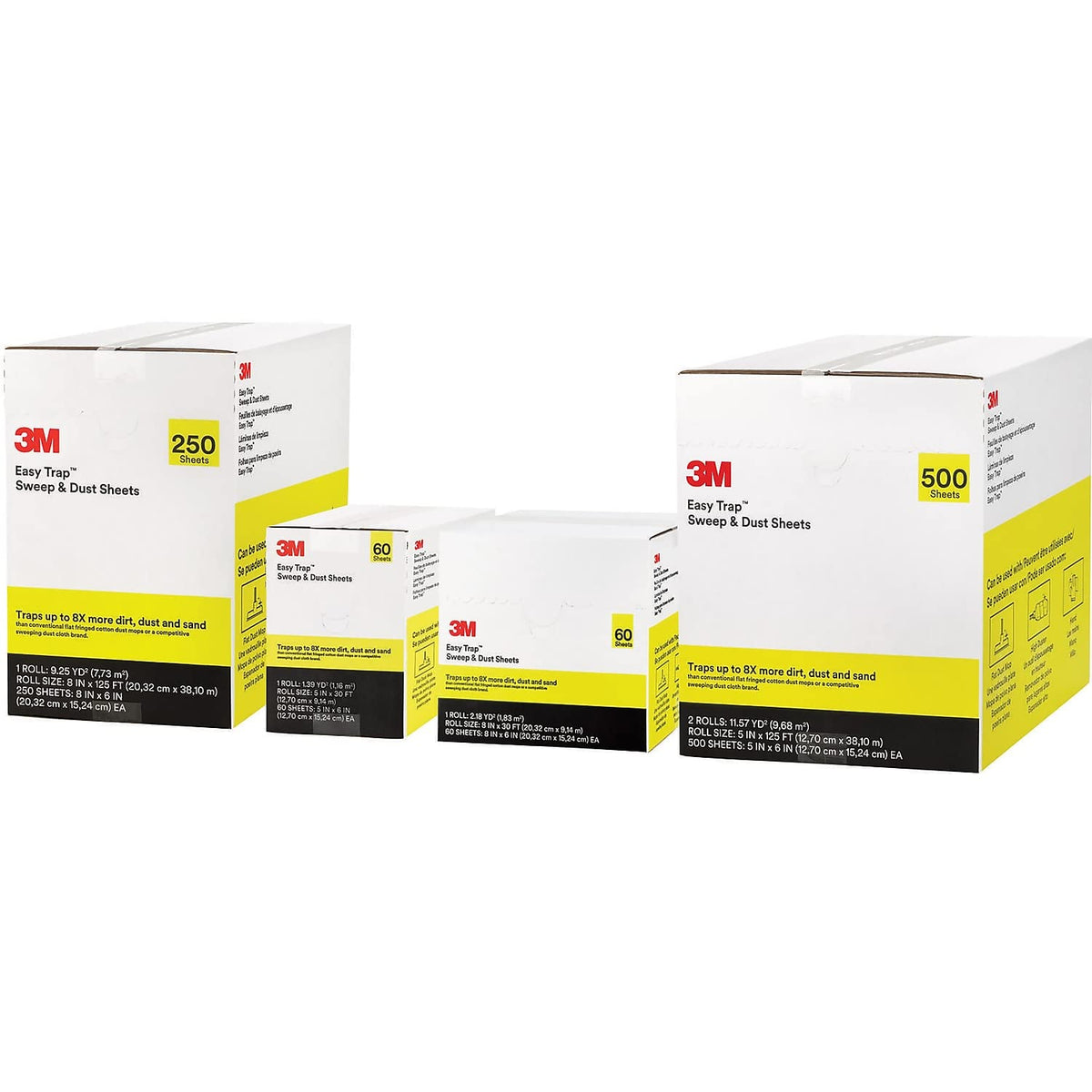 3M Easy Trap - Hojas de barrido y polvo, hojas de 5 x 6 pulgadas, 60 hojas/rollo