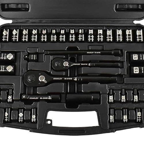 STANLEY Juego de Llaves 3/8" con Caja de Herramientas, 37 Piezas, 87-320 | Juego de Llaves Mecánicas 3/8", Incluye Caja de Herramientas, 37 Piezas
