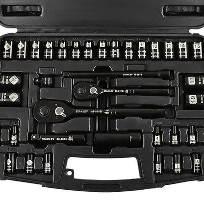 STANLEY Juego de Llaves 3/8" con Caja de Herramientas, 37 Piezas, 87-320 | Juego de Llaves Mecánicas 3/8", Incluye Caja de Herramientas, 37 Piezas