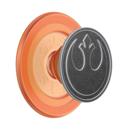 PopSockets - Empuñadura para teléfono MagSafe, Agarre magnético Seguro y Soporte para teléfono, Soporte Manos Libres, Compatible con Carga inalámbrica, Starwars, símbolo rebelde esmaltado Envejecido