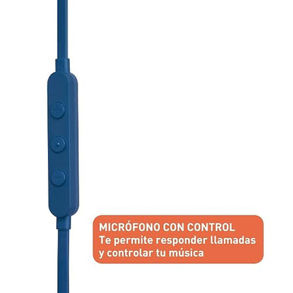 JBL Tune 310C Audífonos con Mic/Control USB-C, Drivers de 9mm, Cable Antienredos - Azul