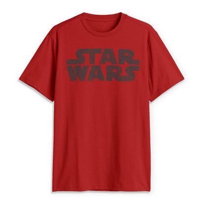 STAR WARS - Playera de Manga Corta con Logotipo más Simple para Hombre - M - Rojo -