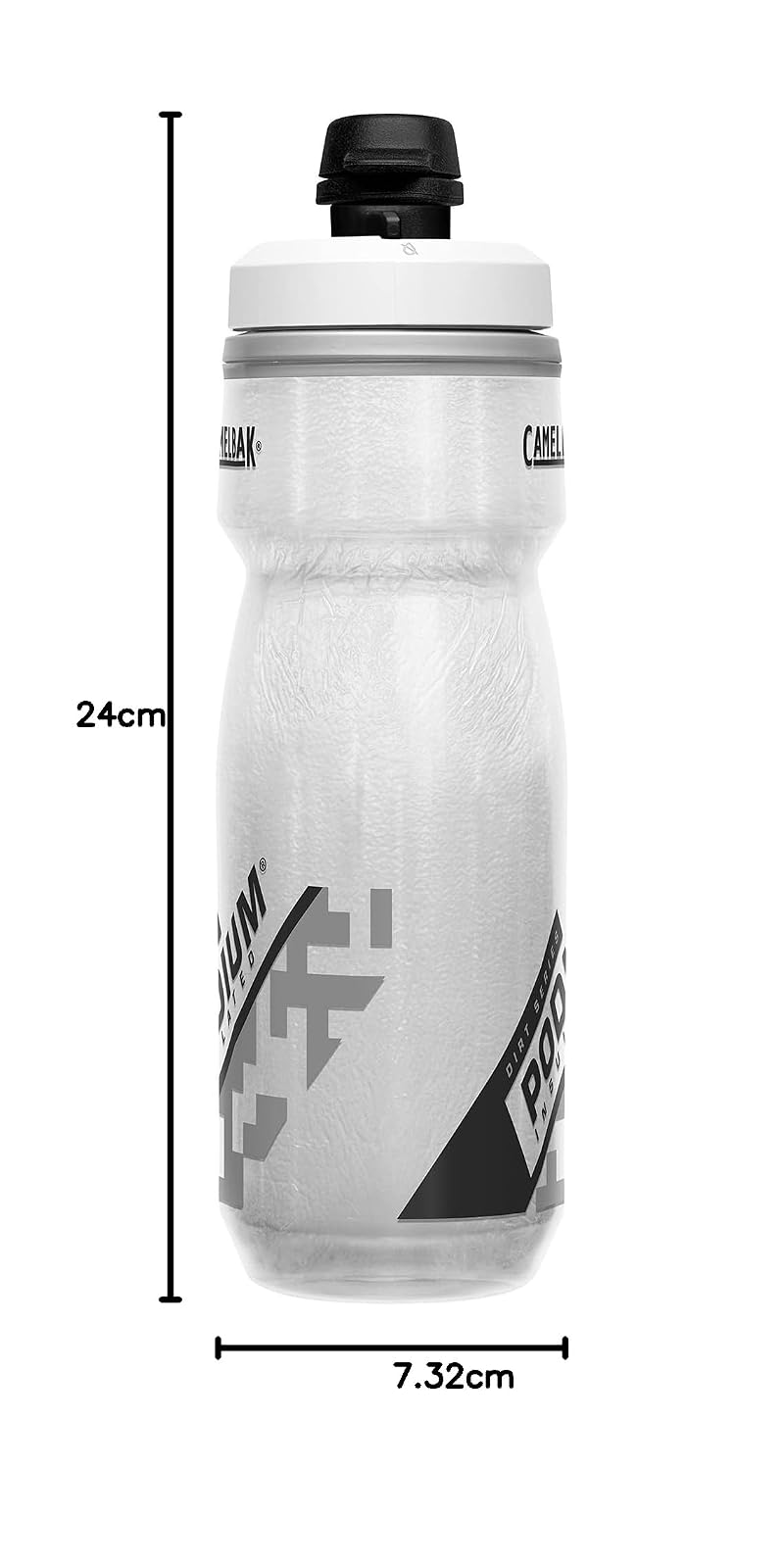 CamelBak Podium Dirt Series Chill Bike Bottle 21oz - Insulated Squeeze Bottle, White